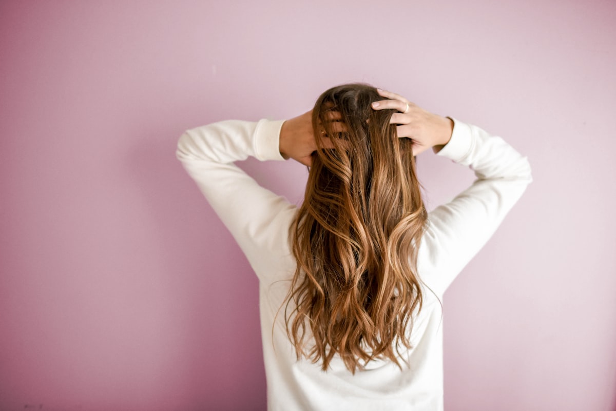 Customer paying at salon